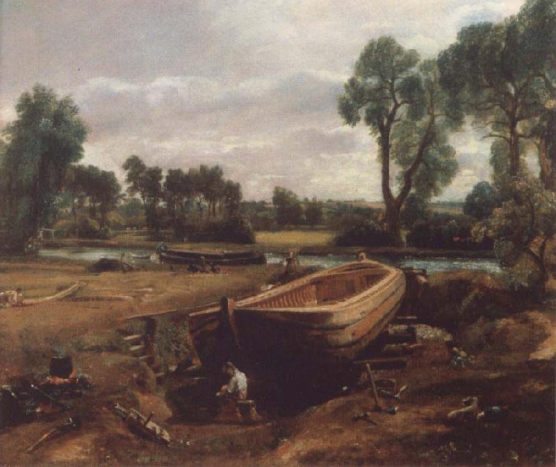 John Constable Boat-building near Flatford Mill oil painting image